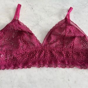 J. Crew Lace Bralette in Rich Magenta NWT Size M